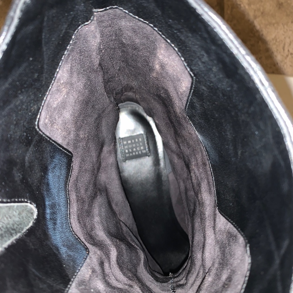 White House Black market quilted leather black mid calf boot - women's size 11 - Picture 3 of 13